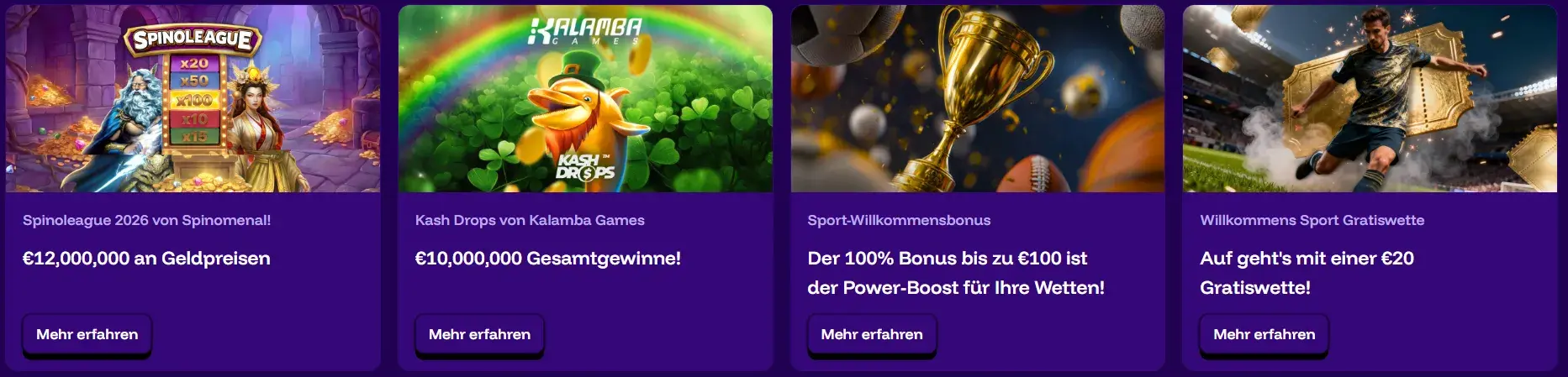 Aktuelle Bonus Aktionen und Angebote bei LiveWinz